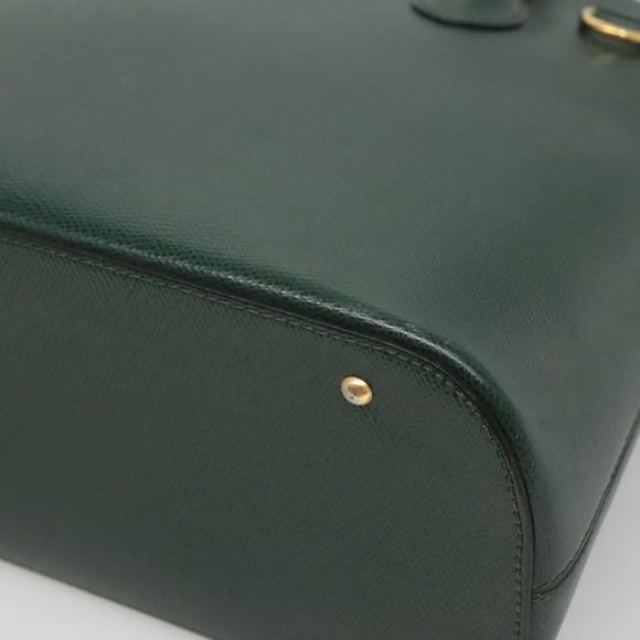 CELINE Hand Bag Leather Green Auth ep7982 - Picture 15 of 16